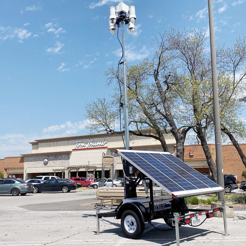 LotGuard Surveillance Trailer Deployed at Tom Thumb Parking Lot