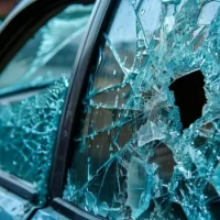 Smashed Windows of Vehicle - Thumb
