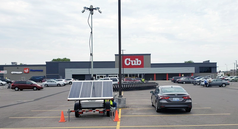 LotGuard Solar Trailer Deployed for Retail Parking Lot Security