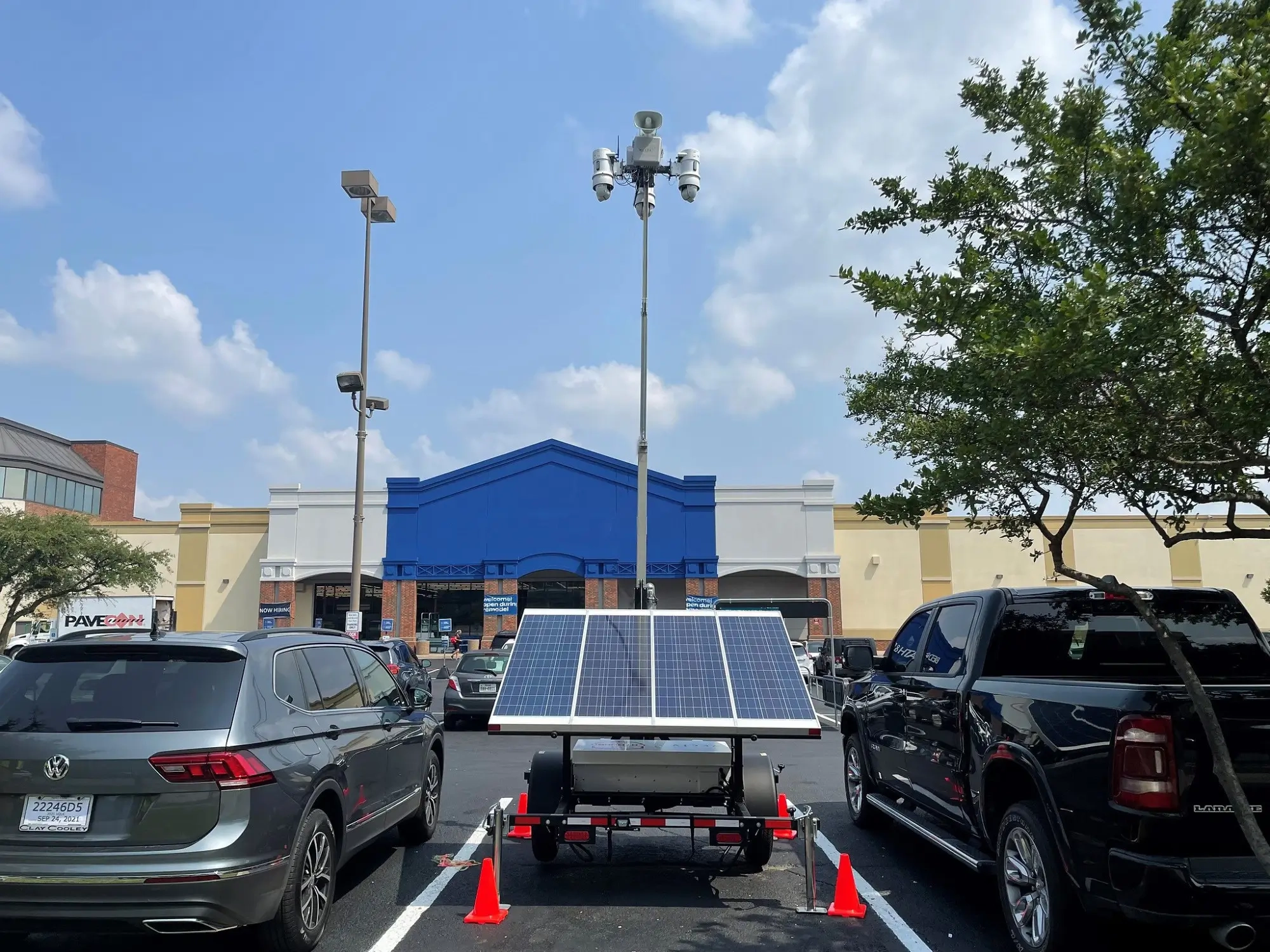 LotGuard Surveillance Trailer at Retail Store